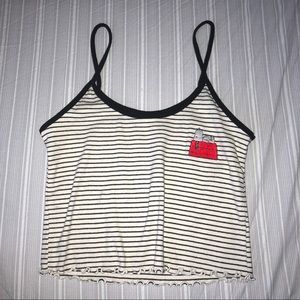 White and Black Striped Snoopy Cami